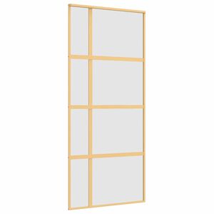 vidaXL Skjutdörr guld 90x205 cm frostat ESG-glas och aluminium