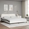 vidaXL Bed Frame "Dover" White&Black 180x200 cm Faux Leather