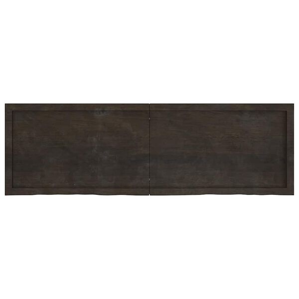vidaXL Bordsskiva mörkbrun 160x50x(2-4) cm behandlad massiv ek
