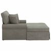 vidaXL Chaise Lounge med Kjol Ljusgr&aring; 91 x 157 x 91 cm Ribbad Tyg
