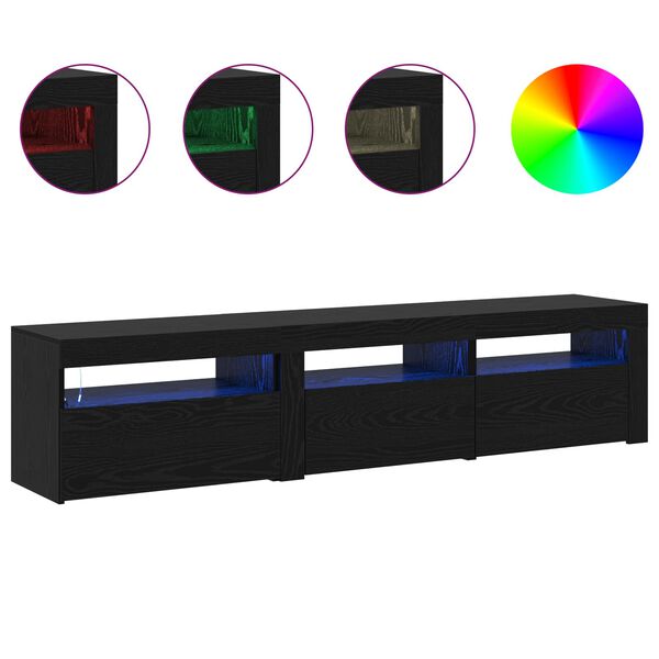 vidaXL TV-sk&aring;p 2 pcs Svart Ek 180 x 35 x 40 cm Konstruerat tr&auml;