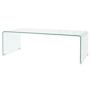 vidaXL Soffbord i h&auml;rdat glas 98x45x30 cm