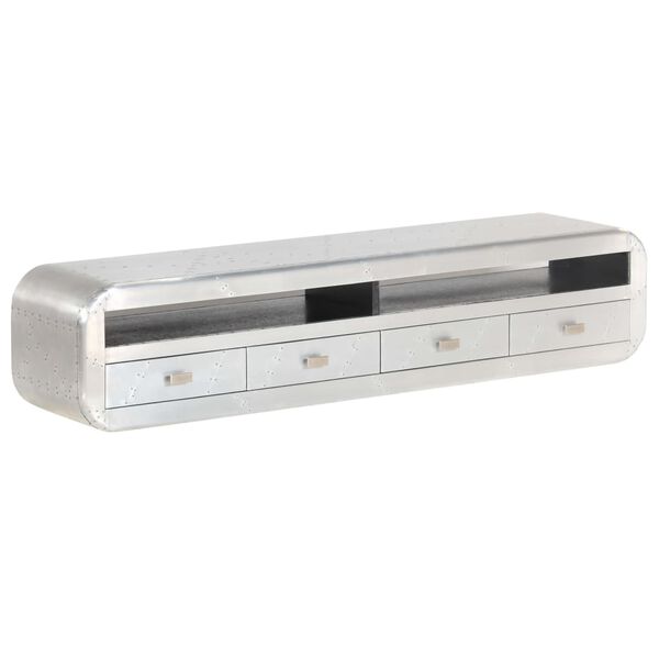 vidaXL Aviator TV-b&auml;nk aluminium vintage flygplanstema 140x30x30 cm