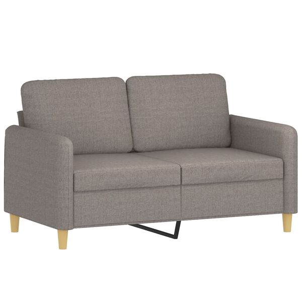 vidaXL 2-sits soffa med prydnadskuddar taupe 120 cm tyg