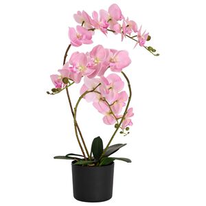 vidaXL Konstgjord orkid&eacute;v&auml;xt med kruka Rosa 45 x 15 x 65 cm