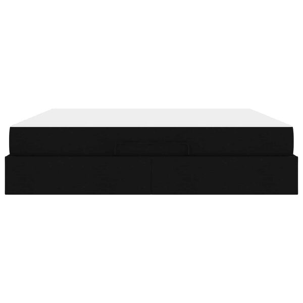 vidaXL Sängram med madrass med madrass 2 pcs Svart tyg