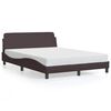 vidaXL Bed Frame "Dover" Dark Brown 140x190 cm Fabric
