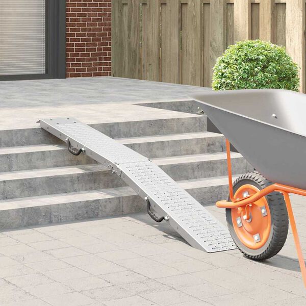 vidaXL Hopf&auml;llbar Ramp 200kg per ramp Silver 186 x 23 x 4,5 cm
