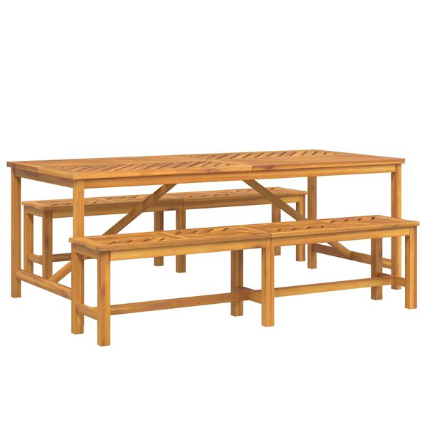 vidaXL Tr&auml;dg&aring;rdsm&ouml;belset 3 pcs Brun Massivt Akaciatr&auml;