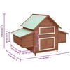 vidaXL Hönshus mocka och vit 150x96x110 cm massivt granträ