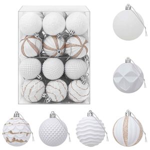 vidaXL Julbollset 36 st Vit 6 cm Polystyren