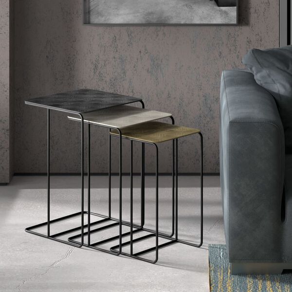 Rousseau Sidobord set 3 st Covera metall flerf&auml;rgad