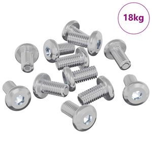 vidaXL L&aring;gskruv Enf&auml;rgad 4865 pcs Silver St&aring;l