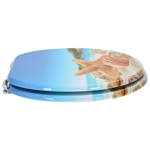 vidaXL Toalettstol Ljusbl&aring; 44 x 38 cm MDF-board