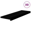 vidaXL Trappstegsmattor 8 pcs brunsvart 80x30x2 cm massiv ek
