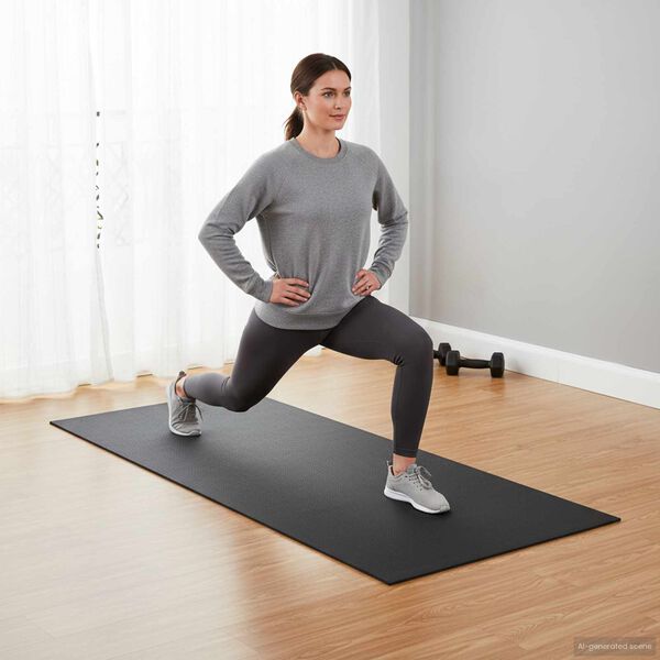 vidaXL Sportskyddsmatta Svart 150 x 75 x 0,6 cm PVC