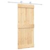 vidaXL Skjutd&ouml;rr Naturlig och vit 85 x 210 cm Massiv furutr&auml;d&ouml;rr