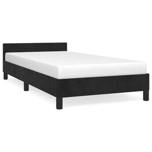 vidaXL S&auml;ngram med huvudgavel utan madrass svart 90x200 cm sammet
