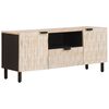 vidaXL TV-sk&aring;p Vit Tv&auml;tt Finish 105 x 33 x 46 cm Massivt mangotr&auml;