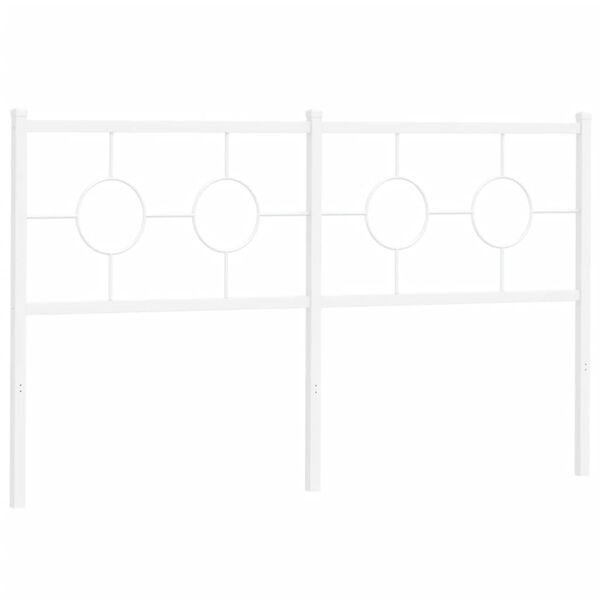 vidaXL Huvudgavel metall vit 160 cm