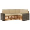 vidaXL Soffgrupper med kudde 4 pcs Massivt Akaciatr&auml;