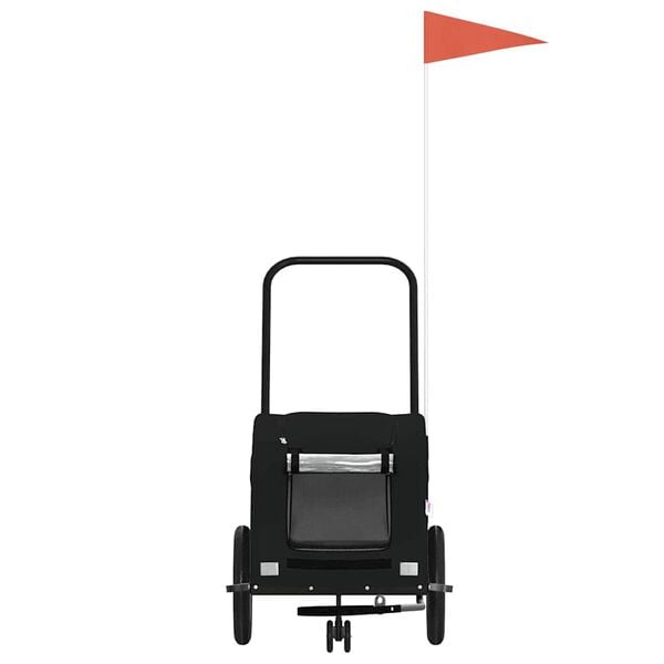 vidaXL Cykelvagn f&ouml;r djur svart oxfordtyg och j&auml;rn