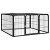vidaXL Hundbur 4 paneler svart 100 x 50 cm pulverlackerat st&aring;l