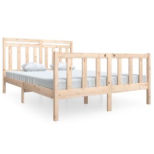 vidaXL S&auml;ngram massivt tr&auml; 140x190 cm
