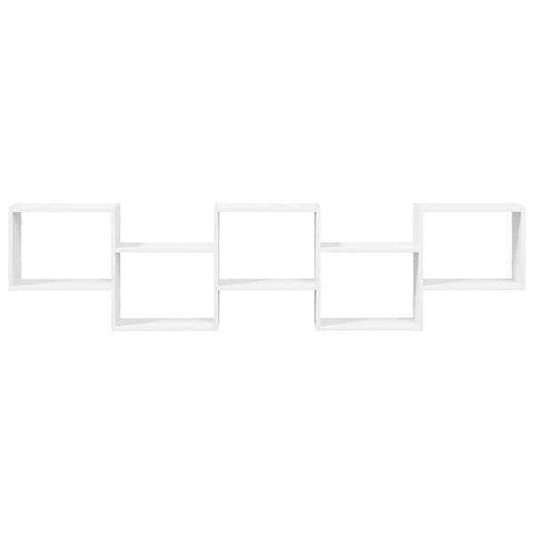 vidaXL Väggmonterad kubhylla 5 fack vitt konstruerat trä