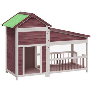 vidaXL Hundg&aring;rd mockabrun 143x60,5x109 massiv furu