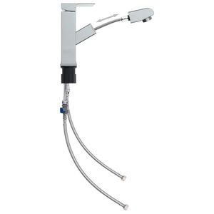 vidaXL Badrumsblandare med utdragbar pip kromad finish 157x172 mm