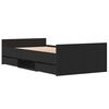 vidaXL Sängram med huvudgavel Svart ek 90 x 200 cm Konstruerat trä