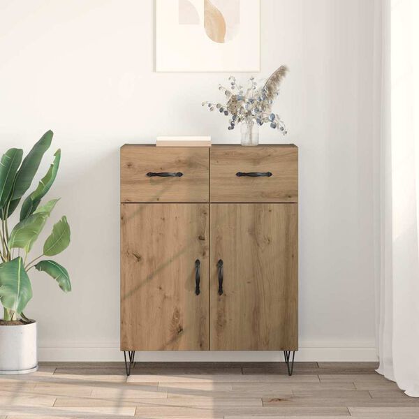 vidaXL Sideboard med l&aring;da Artisan Ek 69,5 x 34 x 90 cm Konstruerat tr&auml;