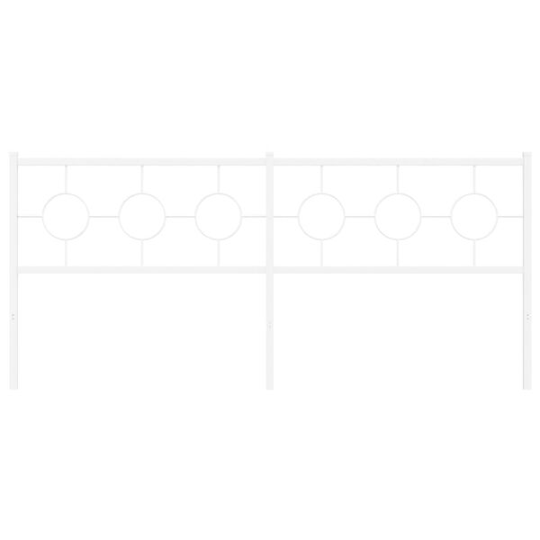 vidaXL Huvudgavel metall vit 200 cm
