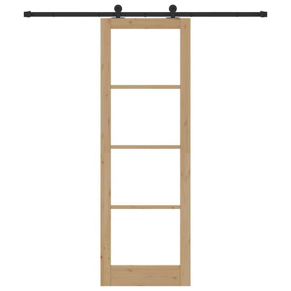 vidaXL Skjutdörr ORKDAL Naturfärg 78 x 232 cm Massivt tallträ och glas