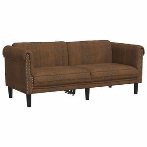 vidaXL Soffa 2-sits brun konstmocka