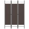 vidaXL Rumsavdelare 3 paneler brun 120x180 cm