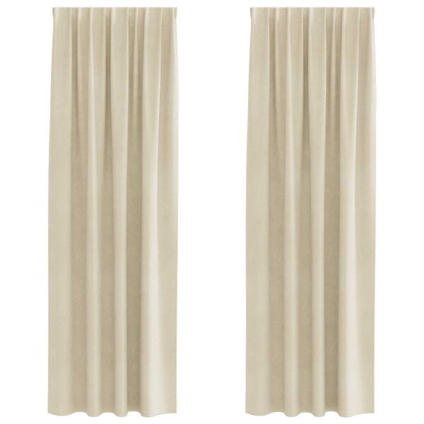 vidaXL M&ouml;rkl&auml;ggningsgardiner 2 pcs Kr&auml;m 140 x 245 cm Sammet