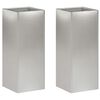 vidaXL Tr&auml;dg&aring;rdsplanterare 2 st Silver 20 x 20 x 50 cm Rostfritt st&aring;l