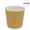 vidaXL Kaffekoppar i papper 1000 st 4oz 100ml brun