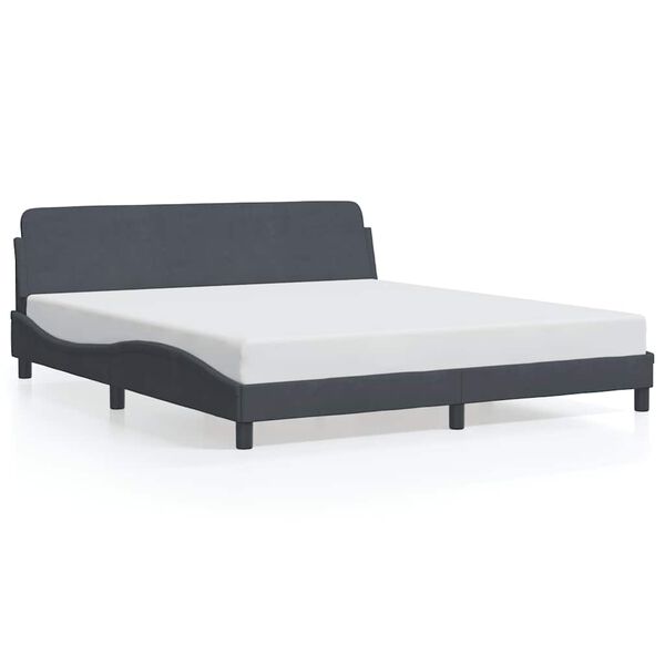 vidaXL Bed Frame "Dover" Dark Grey 180x200 cm Velvet