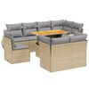 vidaXL Soffgrupp f&ouml;r tr&auml;dg&aring;rden med dynor 9 delar beige konstrotting