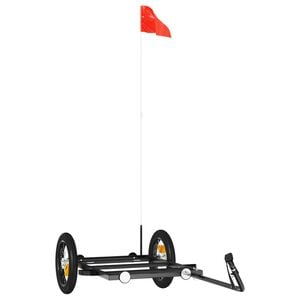 vidaXL Cykelvagn svart 122x53x28 cm j&auml;rn