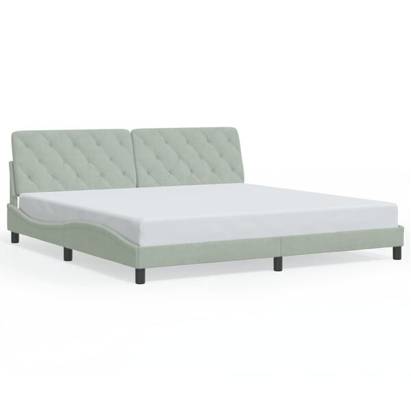 vidaXL Bed Frame without Mattress Light Grey 200x200 cm Velvet