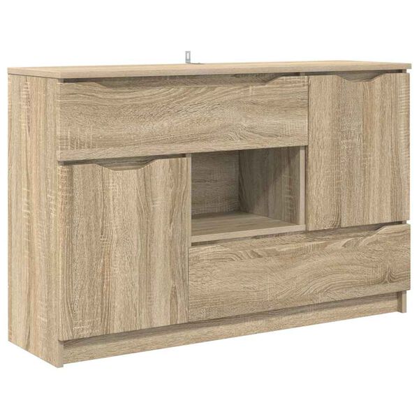 vidaXL Sideboard med l&aring;da Sonoma-ek 100 x 30 x 65,6 Konstruerat tr&auml;