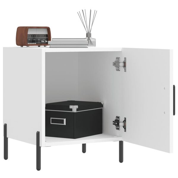 vidaXL S&auml;ngbord 2 st vit 40x40x50 cm konstruerat tr&auml;