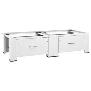 vidaXL Dubbel f&ouml;rh&ouml;jningssockel f&ouml;r tv&auml;ttmaskin torktumlare l&aring;dor vit