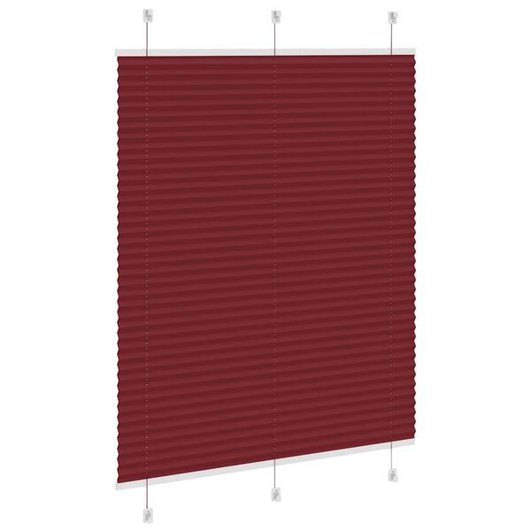 vidaXL Plisserad persienn Bordeaux r&ouml;d 105x100 cm tyg bredd 104,4cm