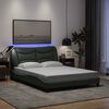 vidaXL Bed Frame with LED without Mattress "Hvar" Dark Grey 120x200 cm Fabric