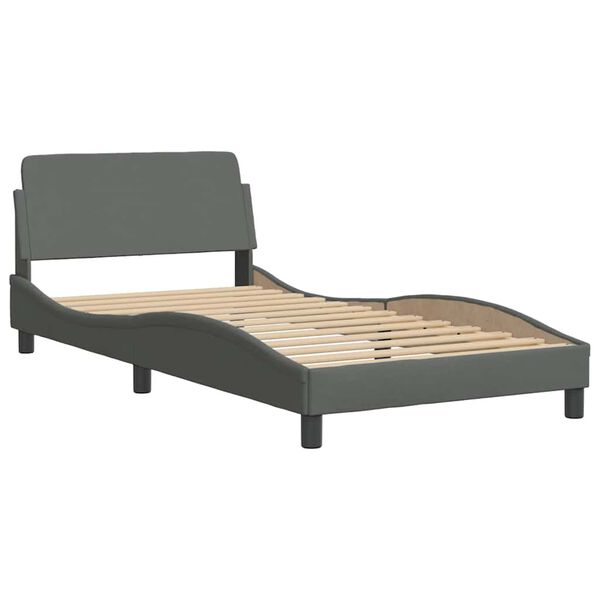 vidaXL Bed Frame without Mattress "Hvar" Dark Grey 100x203 cm Fabric